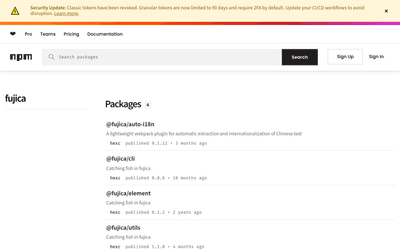 Org Fujica on NPM preview